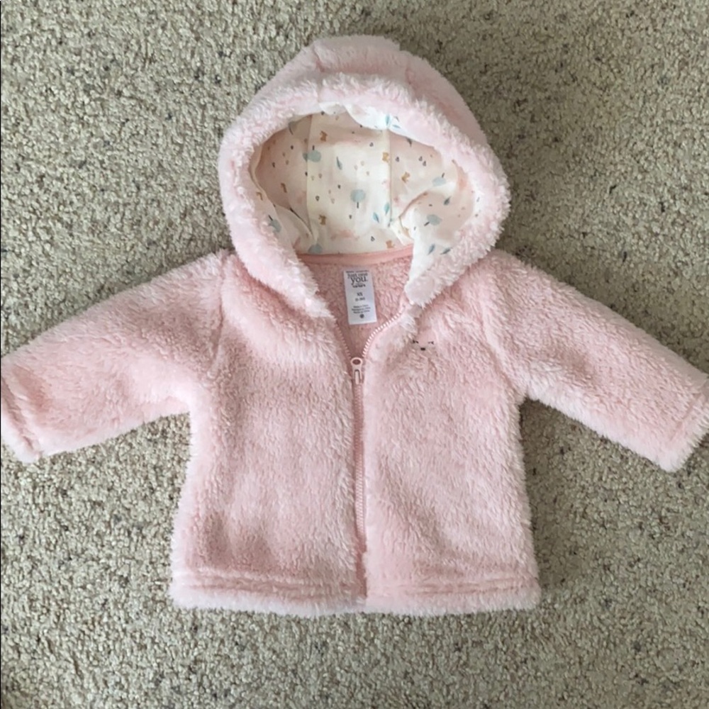Baby fleece coat, hat and mittens - Picture 6 of 8